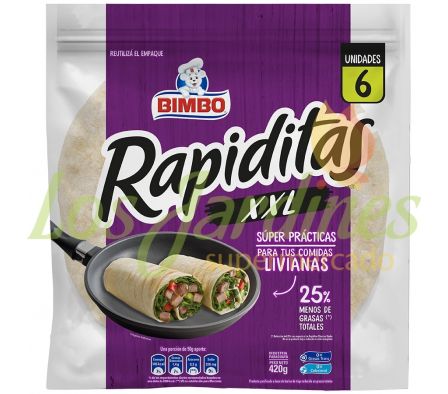 RAPIDITAS XXL 6P BIMBO 420 GR