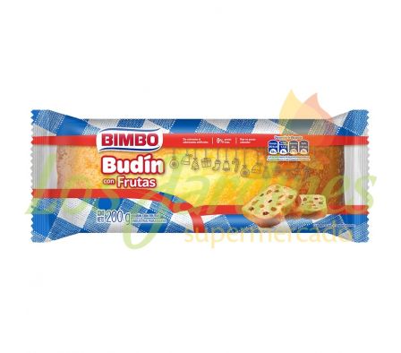 BUDIN VAINILLA BIMBO CON FRUTAS ABRILLANTADAS X 2