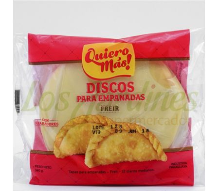 DISCO P/EMPANADA MEDIANO QUIERO MAS 340 GR.