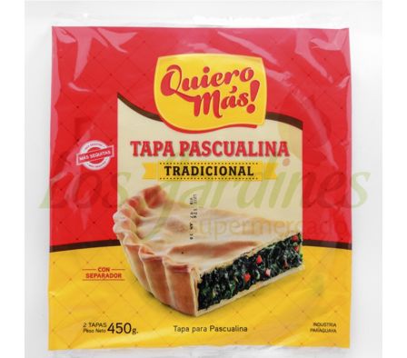 TAPA PASCUALINA QUIERO MAS 500 GR.