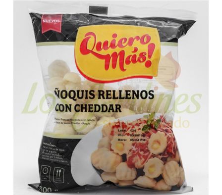 ÑOQUIS RELLENO C/CHEDDAR QUIERO MAS 500 GR..: