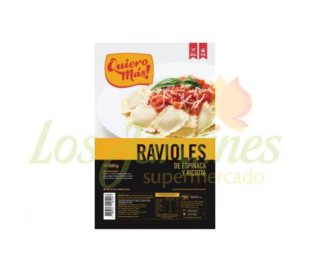 RAVIOLES DE ESPINACA PASTEURIZADO QUIERO MAS 500