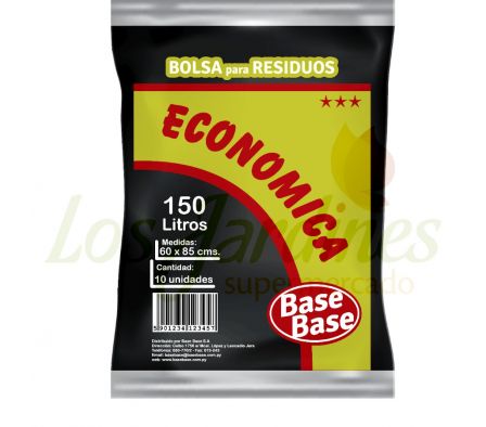 BOLSA DE BASURA ECONOMICO BASE BASE 150 LTS