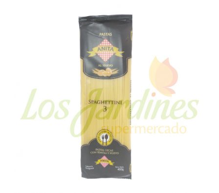 FIDEOS SPAGHETTINI AL HUEVO N?3 ANITA 400G