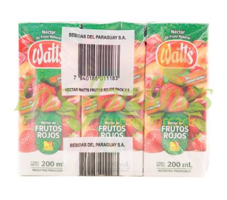 NÉCTAR WATT'S FRUTOS ROJOS TETRA DE 200ML