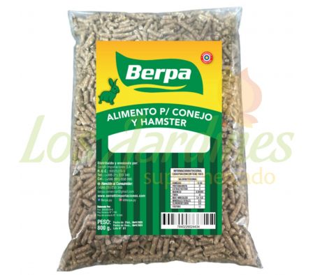 ALIMENTO PARA CONEJO Y HAMSTER BERPA 800G