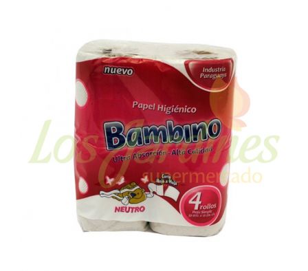 PAPEL HIGIENICO NEUTRO BAMBINO 4 UNID