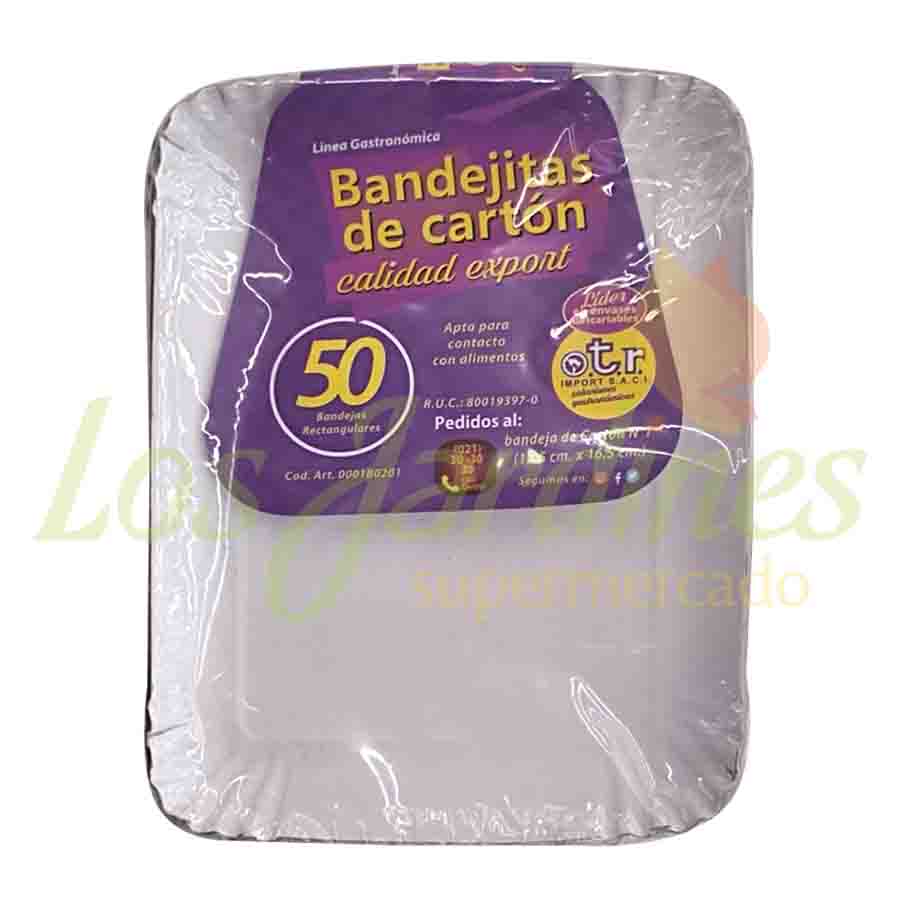 BANDEJA RECTANGULAR CARTON Nº 1 O.T.R. 50 UNID