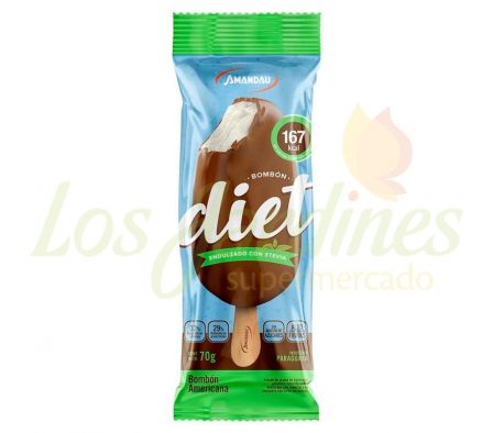 HELADO AMANDAU PALITO BOMBON AMERICANA DIET 70G