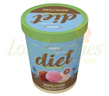 HELADO AMANDAU DIET NAPOLITANO 1L