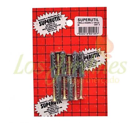 SET TORNILLOS C/TARUGO SUPERUTIL 6 UNID