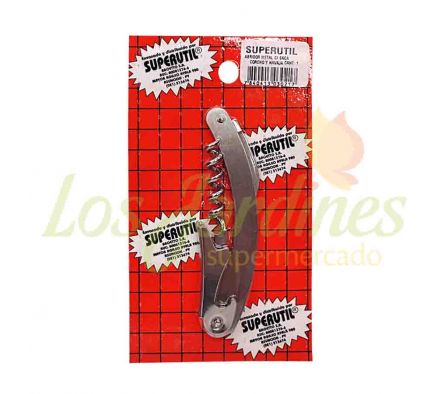 ABRIDOR DE METAL C/SACACORCHO Y NAVAJA SUPERUTIL