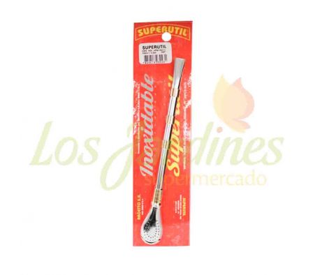 BOMBILLA INOXIDABLE LARGA SILVER C/ ROSCA