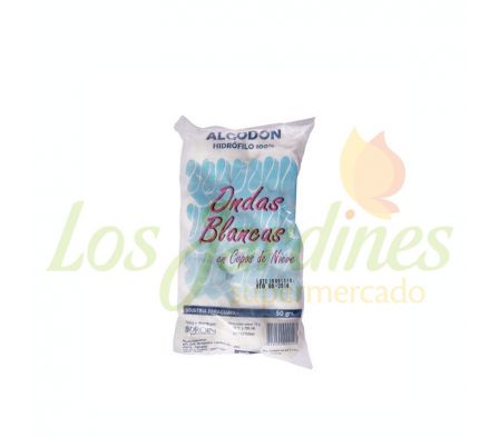 ALGODON COPOS HIDROFILA ONDAS BLANCAS 50G