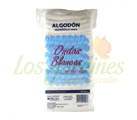 ALGODON HIDROFILO ONDAS BLANCAS EN ZIG ZAG 90G