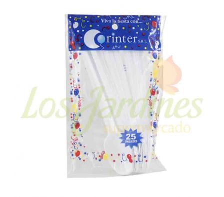 CUCHARAS DESCART TRANSPARENTE CORINTER