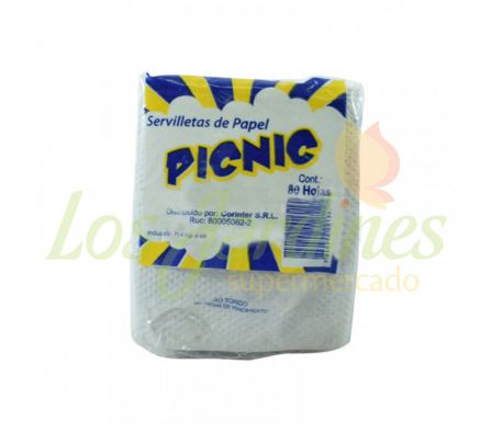 SERVILLETA PIC NIC 80 UNID