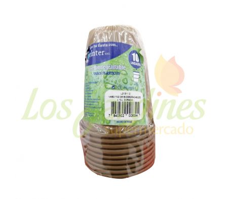 VASO 7OZ CORINTER BIODEGRA.X10U.DORADO