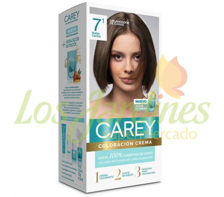 KIT COLORACION RUBIO CENIZA 7.1 CAREY.