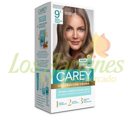 KIT COLORACION RUBIO MUY CLARO CENIZA 9.1 CAREY.