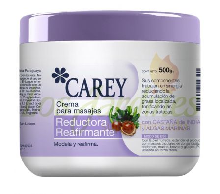 CREMA P/MASAJES REDUCTORA CAREY 500 ML