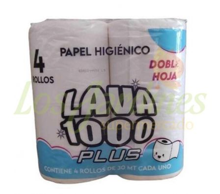 PAPEL HIGIENICO LAVA1000 PLUS DOBLE HOJA