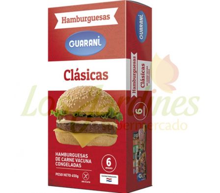 HAMBURGUESA DE CARNE GUARANI 6 UNI