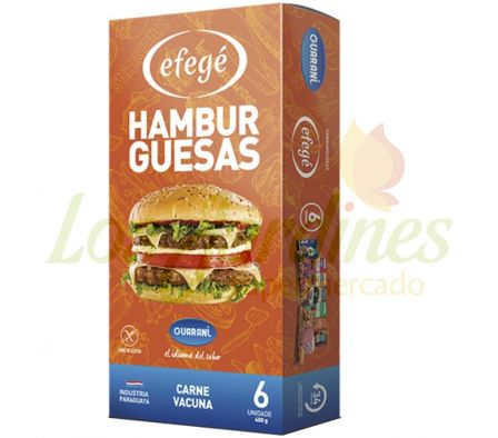 HAMBURGUESA DE CARNE EFEGE 6 UNID