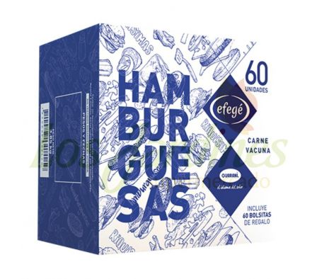 HAMBURGUESA DE CARNE 60 UNID.EFEGE.