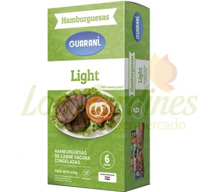 HAMBURGUESA DE CARNE LIGHT GUARANI 6 UNID