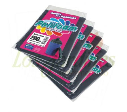 BOLSAS P/RESIDUO REFORZADA 200LT 5 UNID POLIFOAM