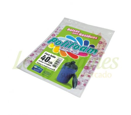 BOLSAS PARA BAÑO 40 LTS 10 UNID POLIFOAM