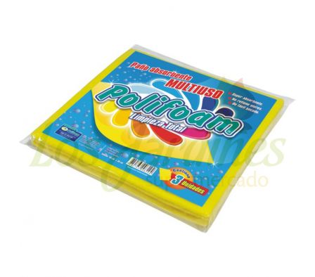 PAÑO ABSORBENTE MULTIUSO POLIFOAM 3 UNID