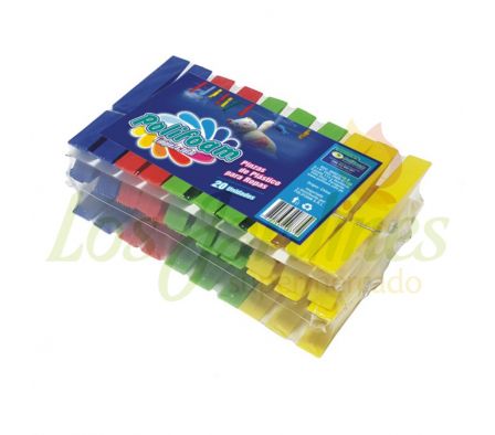 PINZAS PLASTICAS P/ROPAS X 20UNI POLIFOAM