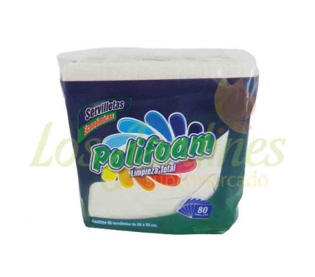 SERVILLETAS DE PAPEL 20 X 20 CM X 80 UNID. ECO.