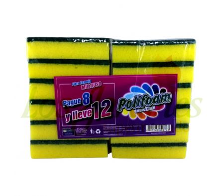 ESPONJA MULTIUSO POLIFOAM PAGUE 8 LLEVE 12