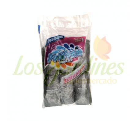 LANA DE ACERO POLIFOAM ROLLITO X 6UN