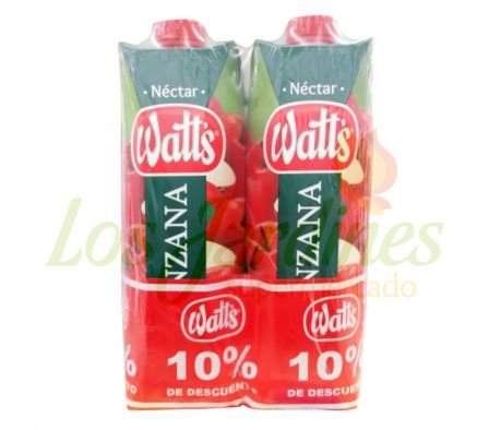 JUGO WATTS NECTAR MANZANA PACKX2 1L