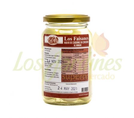 HUEVOS D/CODORNIZ E/CONSERVA VINAGRE 360 BGR