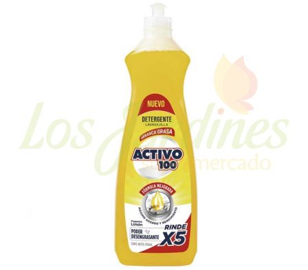 DETERGENTE ACTIVO 100 ARRANCA GRASA LIMON 750 ML