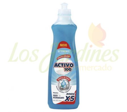 DETERGENTE ACTIVO 100 ARRANCA GRASA NEUTRO 500 ML