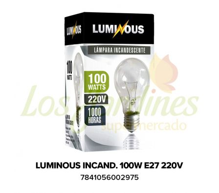 LAMPARA LUMINOUS INCAND. 100W E27 220V