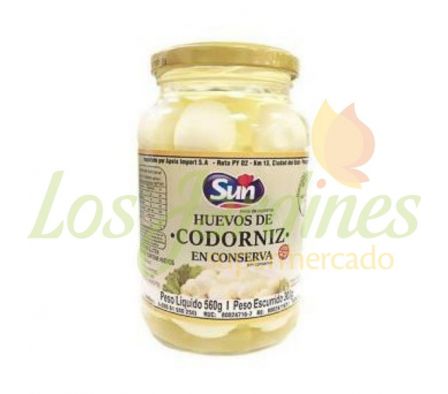 HUEVO DE CODORNIZ SUN CHURRASCO VIDRIO 560G