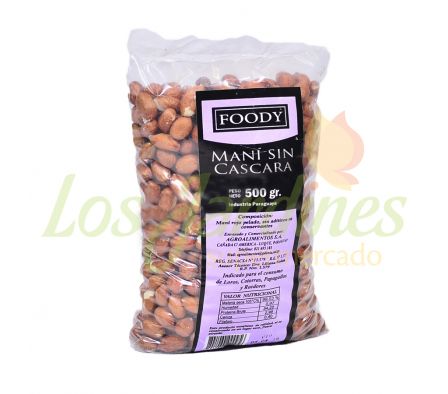 MANI SIN CASCARA FOODY 500 GR