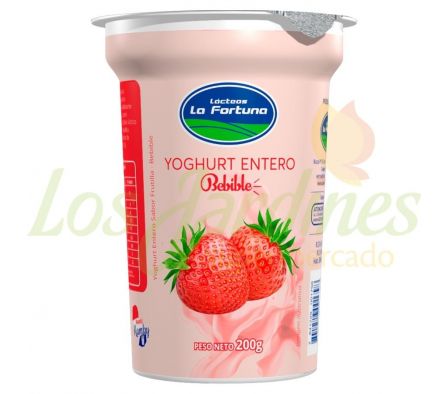 YOGHURT ENTERO LA FORTUNA FRUTILLA POTE 200 G