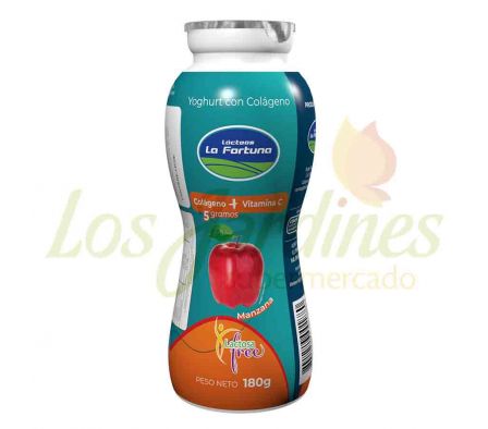 YOGURT C/COLAGENO LA FORTUNA MANZANA BOTELLA 180G