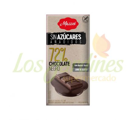 CHOCOLATE MAZZEI NEGRO 72% SIN AZUCARES 75G