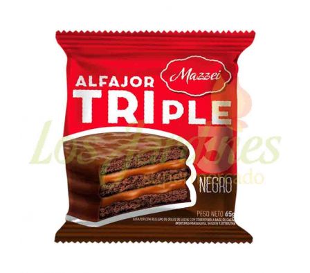 ALFAJOR C/BAÑO D/CHOCOLATE NEGRO MAZZEI 65 GR