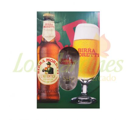 BIRRA MORETTI PACK X4 + COPA GRATIS