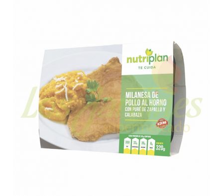 MILANESA DE POLLO AL HORNO CON PURE DE ZAPALLO Y